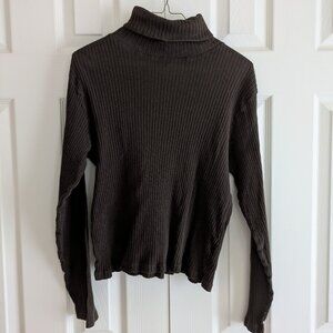 Sigrid Olsen Brown Ribbed Turtleneck size XL